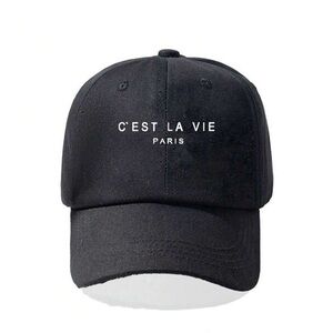 NWOT HZM C’EST LE VIE Paris Black Baseball Cap Hat Women’s OS